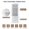 Tall Storage Cabinet with Three Drawers for Bathroom/Office White - 4 of 4