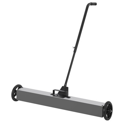 Garvee Rolling Magnetic Sweeper, Magnetic Sweeper with Wheels and Adjustable Handle, Pick Up Nails with Quick Release Latch, 55-LBS Capacity