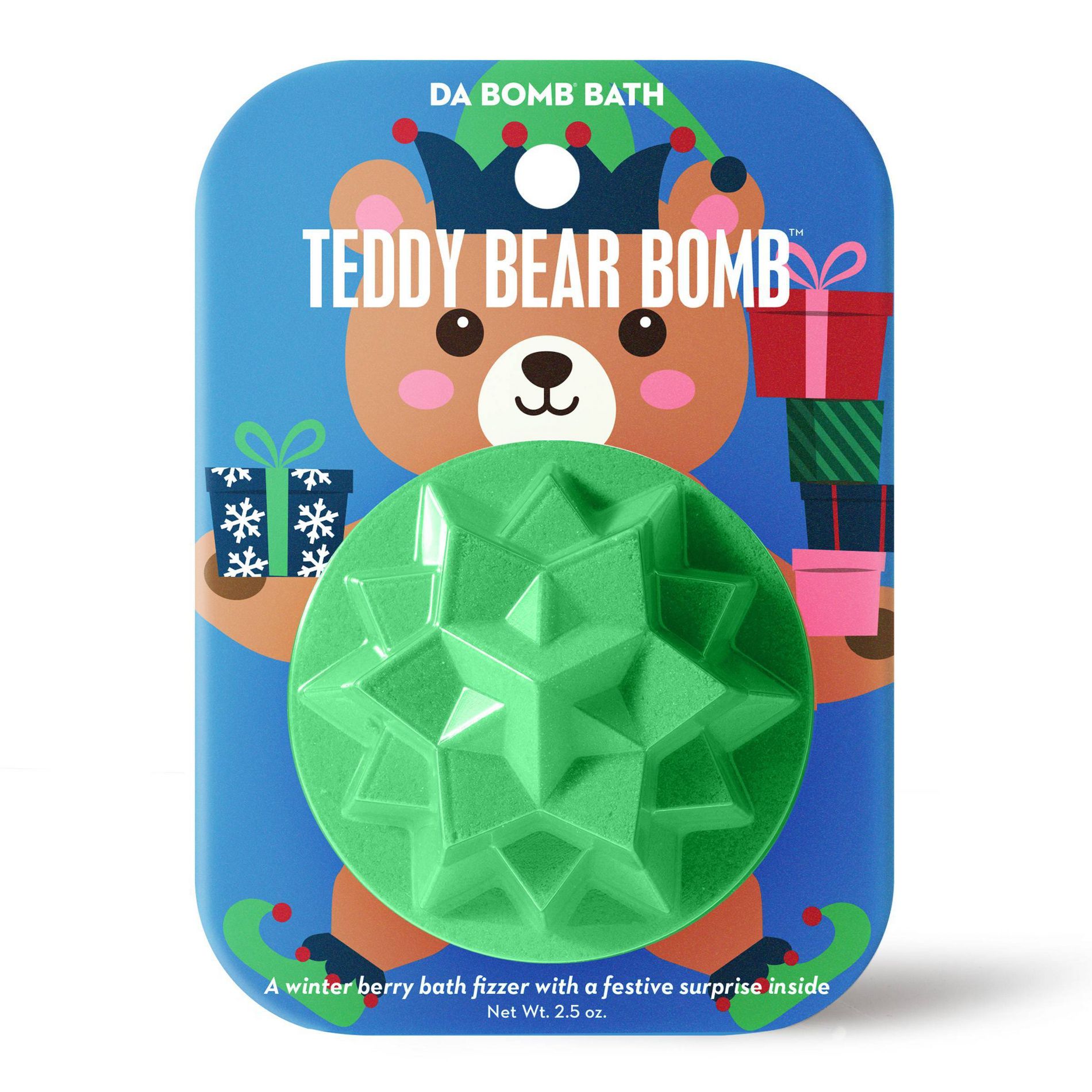 Da Bomb Bath Fizzers Stocking Stuffer Teddy Bear-Star Bath Bomb - 2.5oz