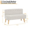 Vintage Linen-Look Loveseat - Upholstered Fabric Sofa with Wooden Legs, Compact Seating Furniture for Small Spaces, Living Room, Bedroom, Game Room - 3 of 4