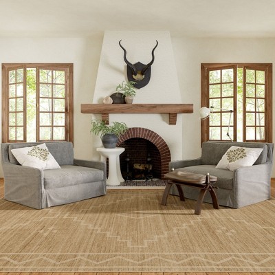 Velma Beige Synthetic Washable Reversible Area Rug, 5' x 8'