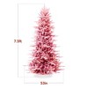 Best Choice Products Pre-Lit Flocked Artificial Aspen Noble Fir Christmas Tree w/ Branch Tips, LED Lights - Pink - 2 of 4