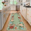 Vintage Floral Scalloped Area Rug Machine Washable Rug Stain Resistant Easy Cleaning Carpet Non Slip Soft Low Pile Folding Floor Cover For Home - 3 of 4