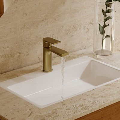 Brushed Gold Stainless Steel Single Handle Bathroom Faucet