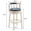 NicBex Seat Height 29.5 Inch Swivel Bar Stools,Modern Leather Wooden Counter Height Barstools Chair for Home Kitchen,Blue - 3 of 4