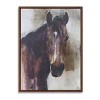Wood Framed Horse Canvas Wall Art Rustic Equestrian Portrait Brown Beige White 31.5 Inch Vertical By Melrose - 2 of 3