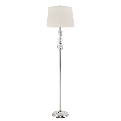 63" Clarissa Crystal Globe Floor Lamp Light Nickel - Inspire Q