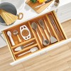 mDesign Stackable 15" Long Wooden Bamboo Drawer Organizer - 6 Pack, Natural Wood - 3 of 4