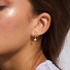 3 Pairs Small Gold Hoop Earring, 14K Gold Plated Earring Stacks Butterfly Heart Star Moon Bow Four Leaf Rhombus Round CZ Pearl - 4 of 4