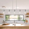 YANSUN 5-Light Brushed Nickel Island Pendant Light with Clear Glass Shades, Rod Hanging Design, E26 Base, Bulbs Not Included - 2 of 4