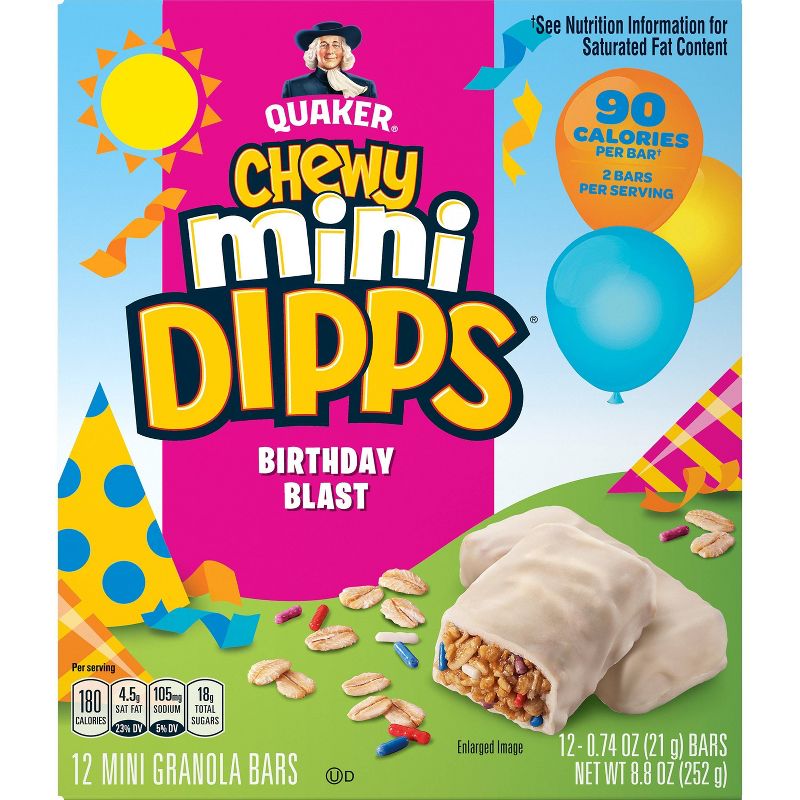 Quaker Chewy Mini Dipps Birthday Bash Bars - 8.4oz/12ct, 5 of 9