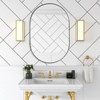 SEVOBAL Bathroom Vanity Mirrors Metal Oval Mirror Shatter proof Safety Frame Clear Glass Easy Setup for Rooms, Silver, 33"*20"*2.17" - 2 of 4
