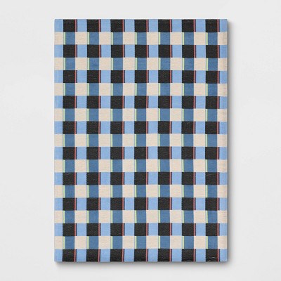 4'x6" Plaid Kids' Rug Blue - Pillowfort™