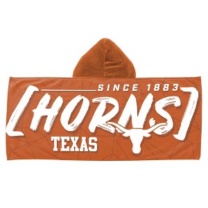 22"x51" NCAA Texas Longhorns Hooded Youth Beach Towel - 1 of 3