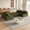 KWPZQEB 132" Sectional Boneless Couch Set, Convertible L-Shaped Cloud Couches With Pillows, 6-Seat Modern Couch Sofas with 2 Ottomans for Living Room - 2 of 4