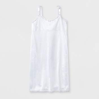 I.C. Collections Girls' Adjustable Nylon Slip - White 14