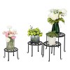Slickblue Wrought Iron Plant Stand Set of 4, Folding Round Flower Pot Holders, Simple Style, Black - 4 of 4