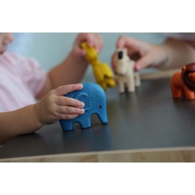 Wild Animals Wooden Figure Set with Organic Pigments