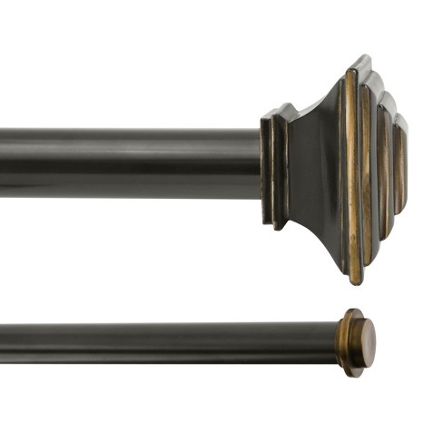 Kenney Mission 1 Premium Decorative Window Double Curtain Rod 66 120 Oil Rubbed Bronze Target