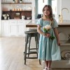 Hope & Henry Girls' Linen Smocked Short Bubble Sleeve Dress, Kids - 4 of 4