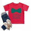 The Juniper Shop Little Man Bow Tie Toddler Short Sleeve Tee - 3T - Heather Red - 3 of 4