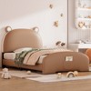 NicBex Twin Size Upholstered Bed Frame with Bear-Shaped Headboard for Kids,Footboard with Storage Pocket,No Box Spring Needed,Easy Assembly - 2 of 4