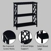PAGED 31.5" Console Table with 2 Storage Shelves, Fence-Shape Stability Entryway Sofa Table, 3-Tier Entryway Table, Open Bookshelf Bookcase - 3 of 4
