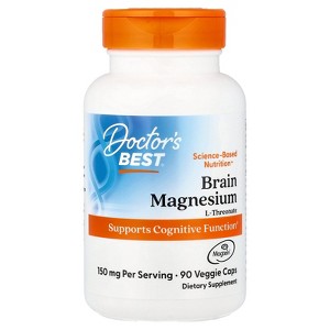 Doctor's Best Brain Magnesium with Magtein®, 90 Veggie Caps (50 mg Per capsule) - 1 of 4