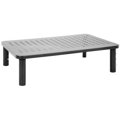 Mount-It! Height Adjustable Single Monitor Riser | Metal Mesh Computer Screen Platform | Desktop Riser for Laptop Monitor & Printer | 44 Lbs. Capacity