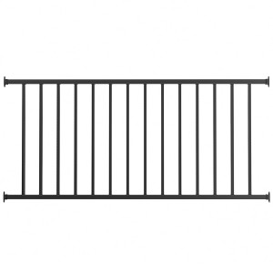 APRILSOUL Black Metal Flat Railing Kit for Porch, Balcony, Deck without Post - 1 of 4