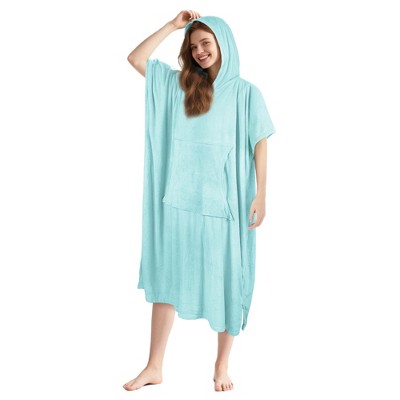 Tirrinia Hooded Beach Towel for Women Men, Surf Cape Changing Towel with Hood, Microfiber Wetsuit Changing Robe, Oversized