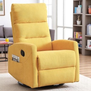 Mshliw Manual Recliner Chair with Rocker and 360° Swivel, Fabric Upholstered Lounge Chair with Handle Recline for Living Room,Adjustable Recline - 1 of 4