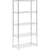 Honey-Can-Do 18" x 36" x 72" 5 Tier Organizing Shelf Chrome: Wire Shelving, Steel, 350 lb Capacity, Universal Storage - 4 of 4