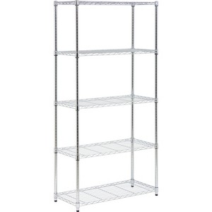 Honey-Can-Do 18" x 36" x 72" 5 Tier Organizing Shelf Chrome: Wire Shelving, Steel, 350 lb Capacity, Universal Storage - 1 of 4