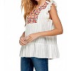 Women's Floral Embroidered Ruffle Top - SEE AND BE SEEN - 2 of 4