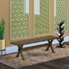 HomeStock X-Style Modern Kitchen Bench with Wooden Seat, 60x15x18 Inch, Espresso - 2 of 4