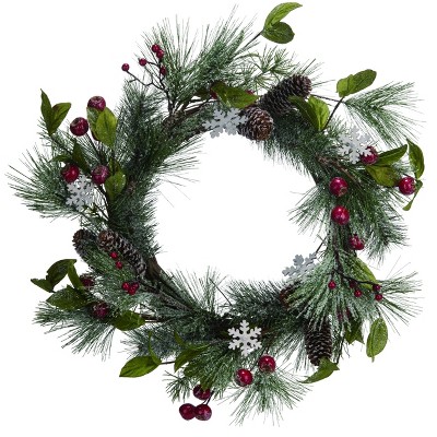 Transpac Artificial 22 in. Multicolor Christmas Holiday Wreath