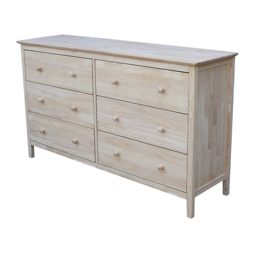 Photos - Dresser / Chests of Drawers Dresser with 6 Drawers Unfinished - International Concepts