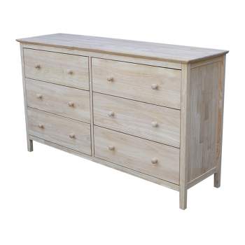 Dresser with 6 Drawers Unfinished - International Concepts