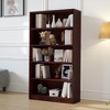 MAYEERTY Mahogany 5-Shelf Modern Wood Bookcase - 60-Inch Tall, for Bedroom, Living Room & Manga Library - 3 of 4