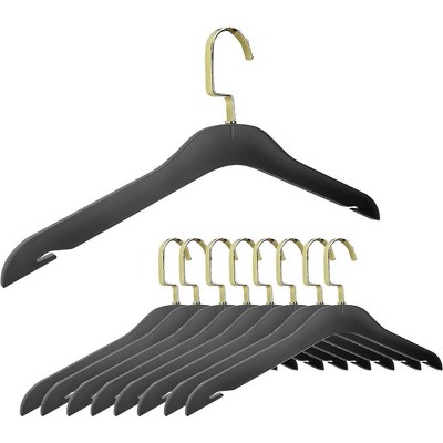 DesignStyles Clear Acrylic Clothes Hangers - 10 Pk - Gold