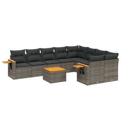 vidaXL Garden Sofa Set Grey