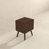NicBex 17.7 inch Nightstand with 2 Drawers,Modern Side Table with Storage Space and Wood Legs,Bedside Table for Bedroom,Living Room,Brown - 3 of 4