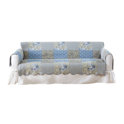 Floral Heirloom Sofa Furniture Protector Blue - Sure Fit