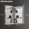 HBEZON Medicine Cabinet with Mirrors and Lights, Wall Mount LED Bathroom Cabinet, Defogger, Dimmable, Clock, Temp, Aluminum, Silver - 2 of 4