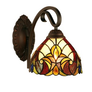 Chloe Lighting ADIA Victorian-Style 1-Light Dark Bronze Finish Wall Sconce 8" Shade - 1 of 4