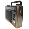 QFX® Retro-Style Portable AM/FM/Shortwave Radio with Bluetooth®, Flashlight, and Party Light, Brown, Retro-1937 in Black - 3 of 4