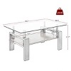 Coffee Tables Rectangular, Coffee Tables Contemporary With Tempered Glass Tabletop And Mdf Layer, Coffee Tables Modern-Cuddlewood - 4 of 4