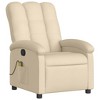 vidaXL Massage Recliner Chair Cream Fabric - 3 of 4