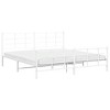 vidaXL King Bed Frame with Headboard/Footboard - White Steel, 81.5"x78"x35.4" - Versatile Modern Bedroom Furniture - 3 of 4